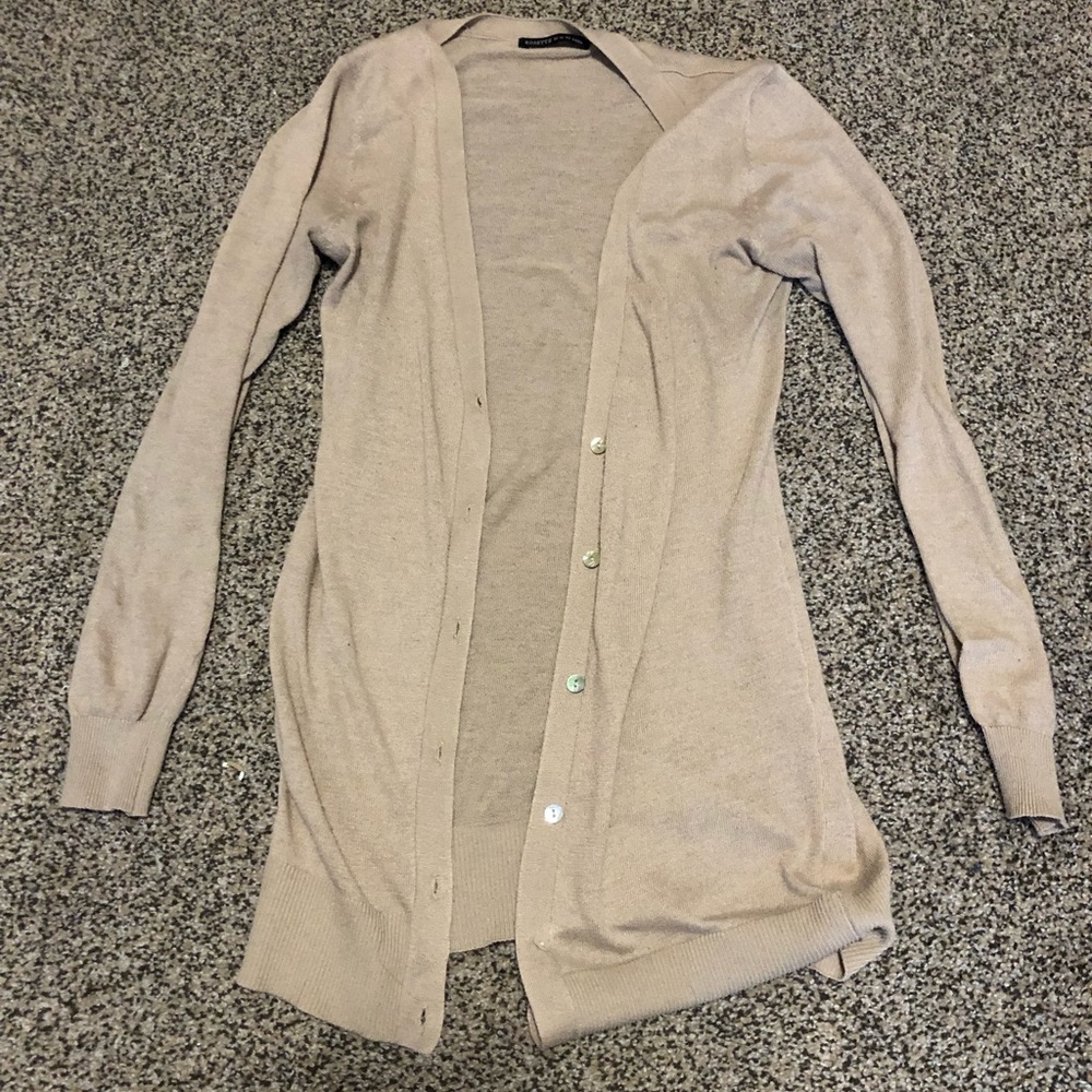 tan long cardigan